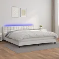 cadre de lit avec matelas et LED Blanc 200x200 cm