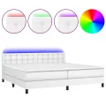 cadre de lit avec matelas et LED Blanc 200x200 cm