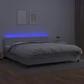 cadre de lit avec matelas et LED Blanc 200x200 cm