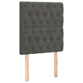 cadre de lit matelas et LED Gris foncé 100x200 cm