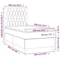 cadre de lit matelas et LED Gris foncé 100x200 cm