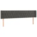 Tête de lit avec oreilles Gris foncé 203x16x78/88 cm Velours