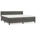 cadre de lit et matelas Gris foncé 200x200cm Velours