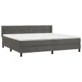 cadre de lit et matelas Gris foncé 200x200cm Velours