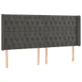 Tête de lit à LED Gris foncé 203x16x118/128 cm Velours