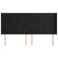 Tête de lit avec oreilles Noir 203x16x118/128 cm Velours