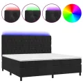 cadre de lit matelas et LED Noir 200x200 cm Velours