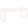 Banc de jardin blanc 110x38x45 cm bois massif de pin