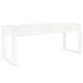 Banc de jardin blanc 110x38x45 cm bois massif de pin