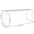 Banc de jardin blanc 110x38x45 cm bois massif de pin