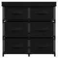 Armoire de rangement avec 6 tiroirs 55x29x55 cm Noir Acier