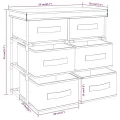 Armoire de rangement avec 6 tiroirs 55x29x55 cm Noir Acier