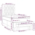 cadre de lit avec matelas Noir 90x190 cm Tissu