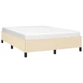 Cadre de lit Crème 140x190 cm Tissu