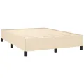 Cadre de lit Crème 140x190 cm Tissu