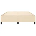 Cadre de lit Crème 140x190 cm Tissu