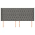 Tête de lit avec oreilles Gris foncé 183x16x118/128 cm Tissu