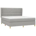 cadre de lit avec matelas Gris clair 180x200cm Tissu