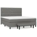 cadre de lit avec matelas Gris foncé 180x200cm Tissu