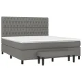 cadre de lit avec matelas Gris foncé 180x200cm Tissu