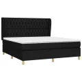 cadre de lit avec matelas Noir 180x200 cm Tissu