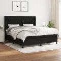cadre de lit avec matelas Noir 180x200 cm Tissu