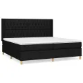 cadre de lit avec matelas Noir 200x200 cm Tissu