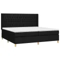 cadre de lit avec matelas Noir 200x200 cm Tissu