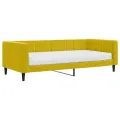 Lit de jour avec matelas jaune 90x200 cm velours