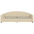 Lit de jour avec matelas crème 80x200 cm tissu