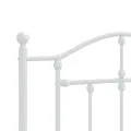 Cadre de lit métal avec tête de lit/pied de lit blanc 107x203cm