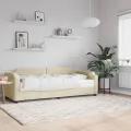 Lit de jour avec matelas crème 90x200 cm tissu
