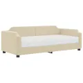 Lit de jour avec matelas crème 90x200 cm tissu