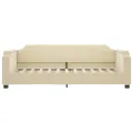 Lit de jour avec matelas crème 90x200 cm tissu