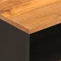 Table de chevet marron et noir bois de manguier solide