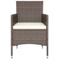 Jeu de chaise et tabouret de jardin 4 pcs Résine tressée Marron