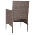 Jeu de chaise et tabouret de jardin 4 pcs Résine tressée Marron