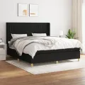 cadre de lit avec matelas Noir 160x200 cm Tissu
