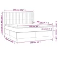 cadre de lit matelas et LED Noir 160x200 cm Tissu