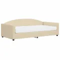 Lit de jour avec matelas crème 100x200 cm tissu