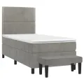cadre de lit et matelas Gris clair 80x200 cm Velours