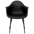 Chaises à manger lot de 6 noir PP