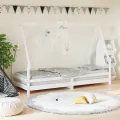 Cadre de lit pour enfants blanc 90x200 cm bois de pin massif