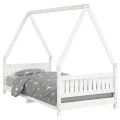 Cadre de lit pour enfants blanc 90x190 cm bois de pin massif