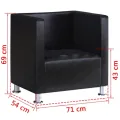 Fauteuil cube noir similicuir