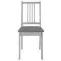 Chaises à manger avec coussins lot de 4 gris bois solide