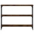 Table console chêne fumé 100x22,5x75 cm bois d'ingénierie