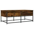 Table basse chêne fumé 100x51x40 cm bois d'ingénierie