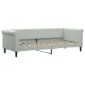 Lit de jour gris clair 80x200 cm velours