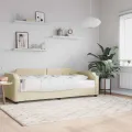 Lit de jour avec matelas crème 80x200 cm tissu